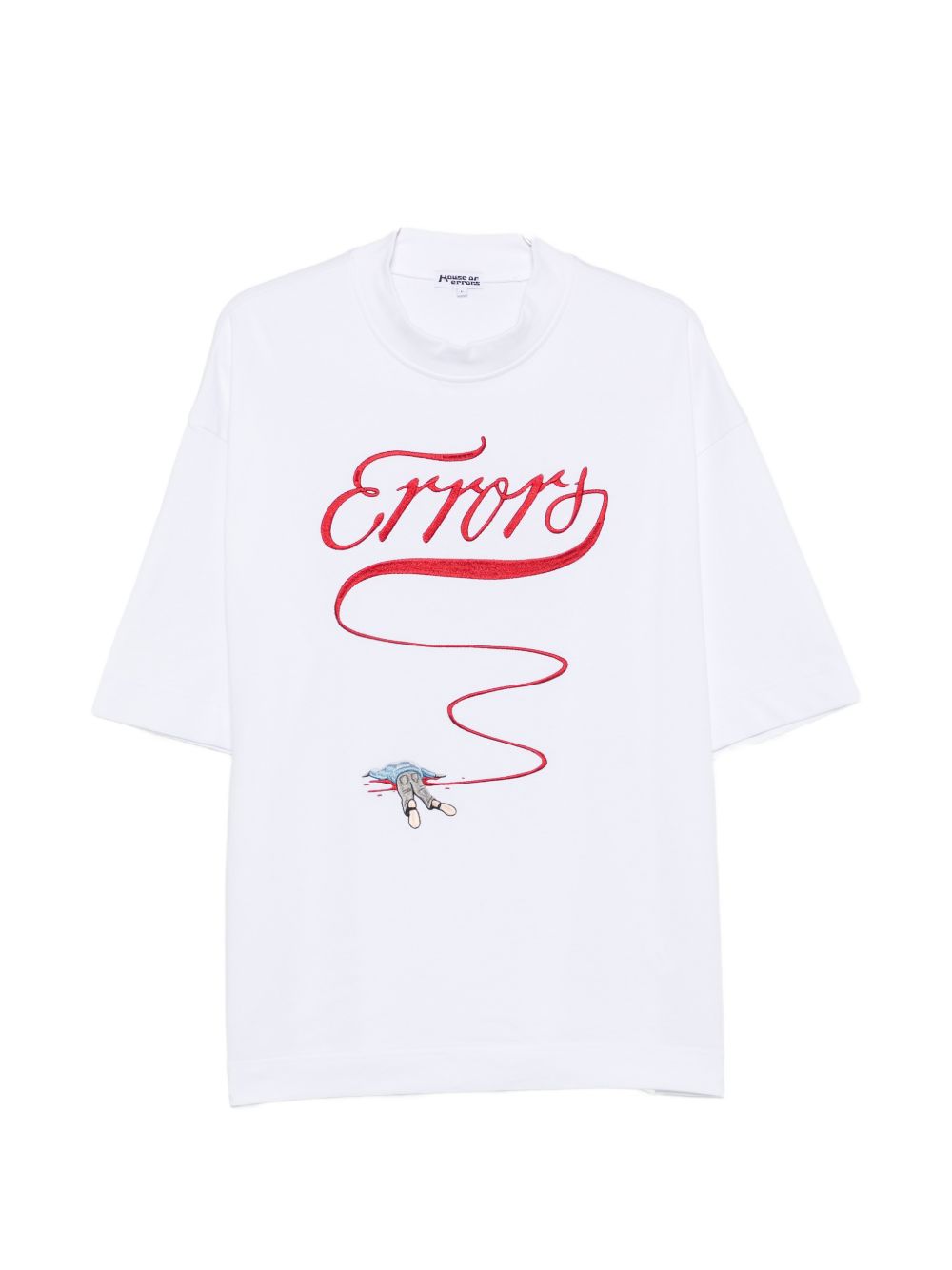 Embroidered high-neck T-shirt HEFW26TT11012 0053 HOUSE OF ERRORS
