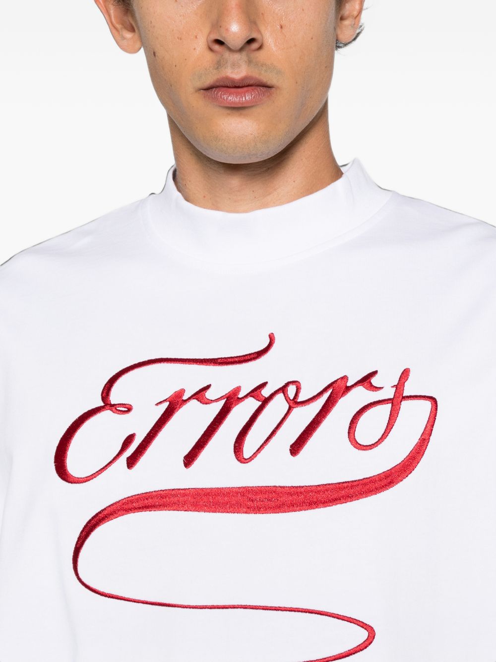 Embroidered high-neck T-shirt HEFW26TT11012 0053 HOUSE OF ERRORS