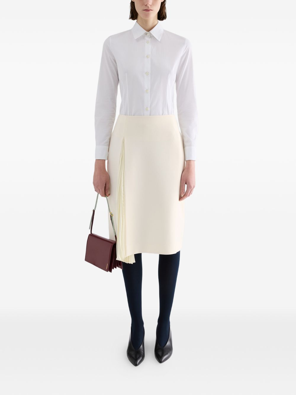 Wool Sablé Pleated Skirt J02MA0402 J40356102 JIL SANDER