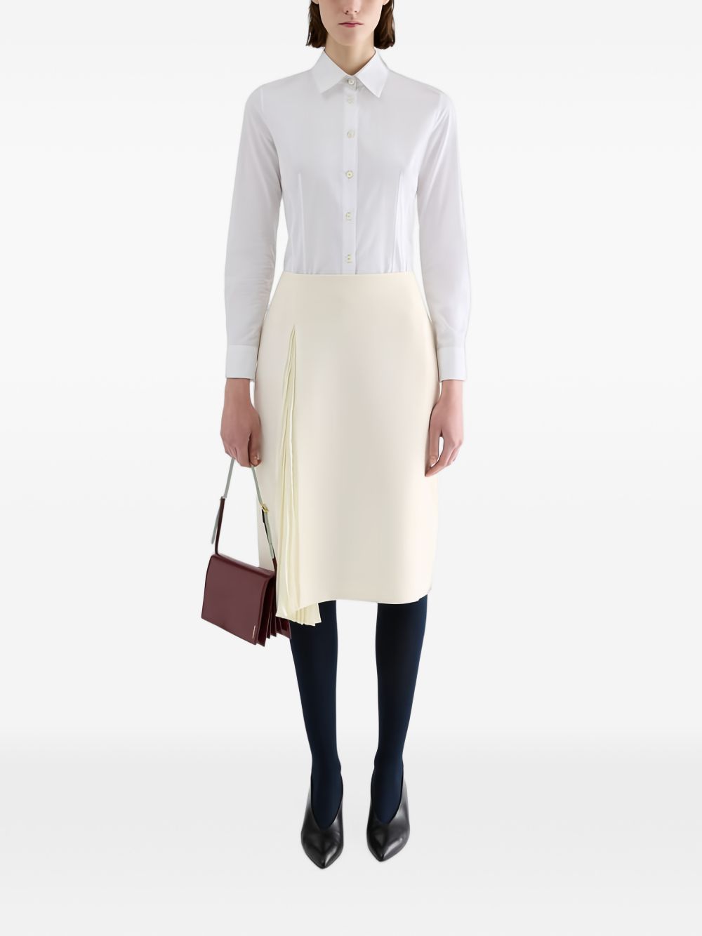 Wool Sablé Pleated Skirt J02MA0402 J40356102 JIL SANDER