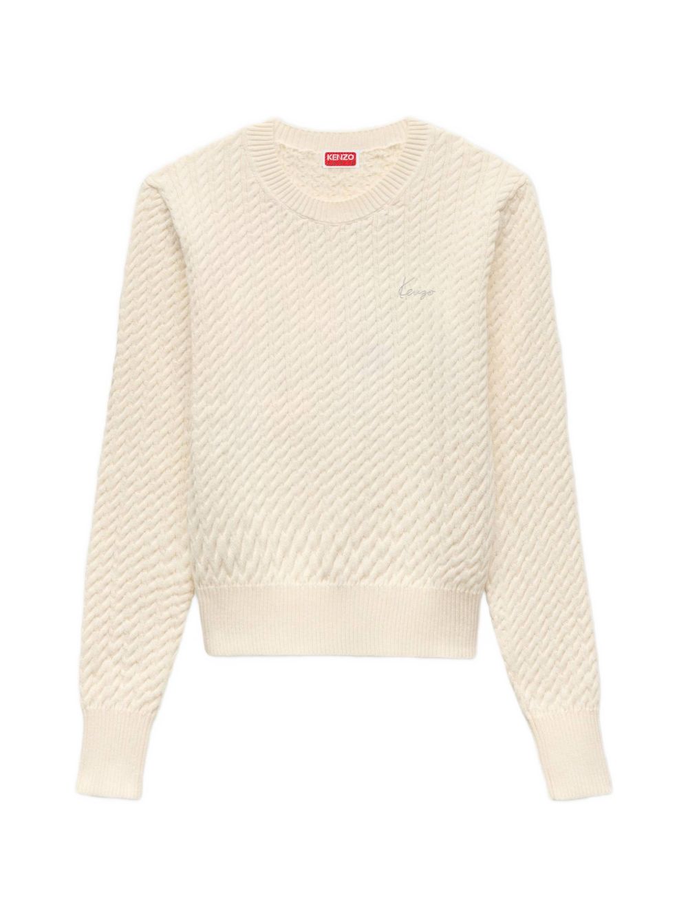 cable-knit logo-embroidered sweater FG62PU7623LK 02 KENZO