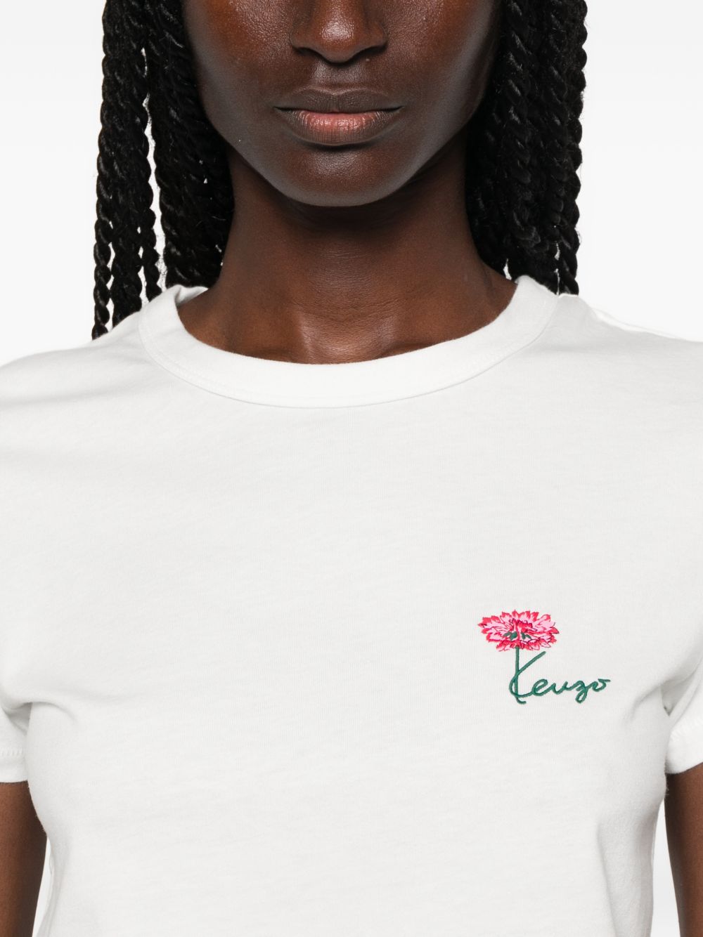 flower-embroidered T-shirt FG62TS2714SG 02 KENZO