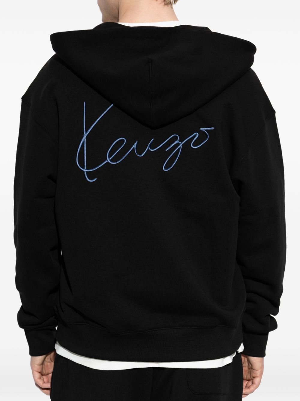 logo-embroidered zip-up hoodie FG65HO2644MJ 99J KENZO