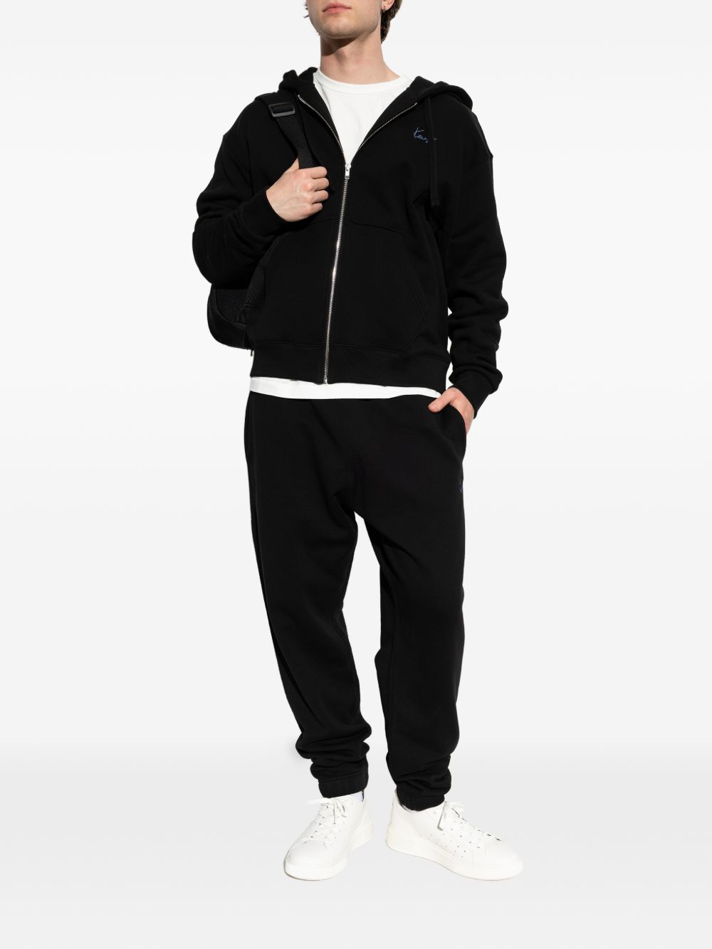logo-embroidered zip-up hoodie FG65HO2644MJ 99J KENZO