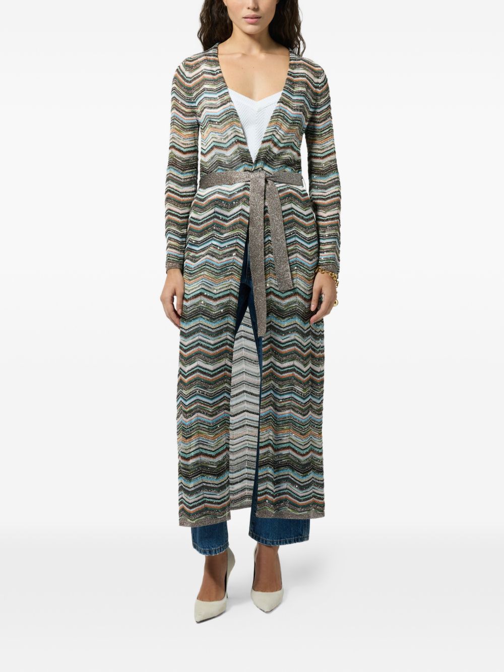 Chevron lamé cardigan DS26WM0M BK01KSSMSPO MISSONI