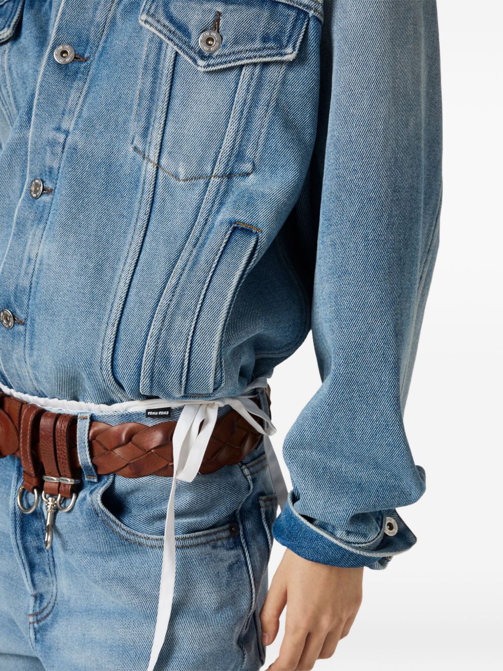 Denim and suede blouson jacket GWB313196Y S-OOOF0013 MIU MIU