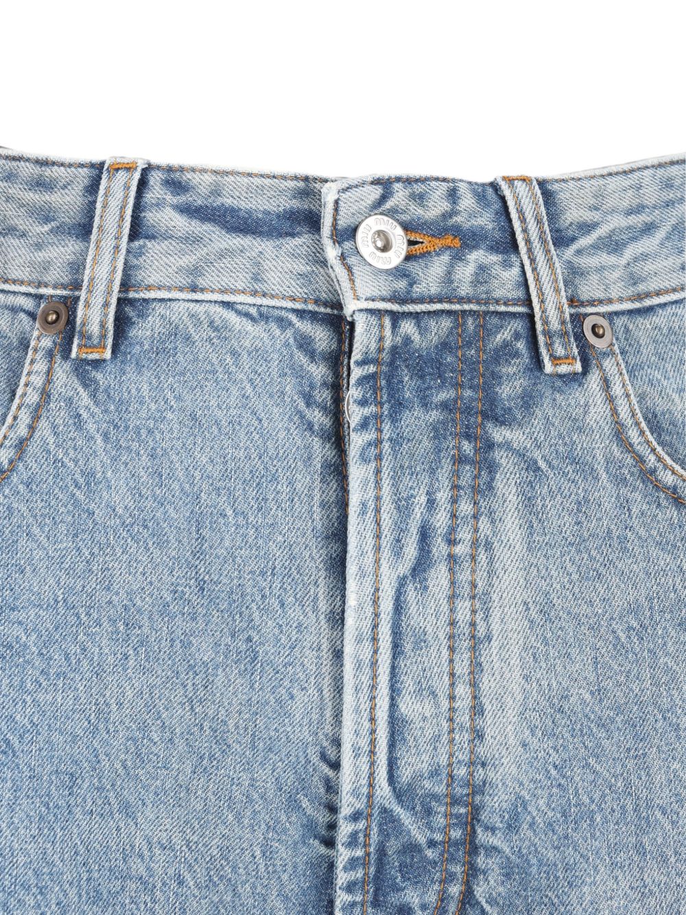 Five-pocket washed denim jeans GWP5001NLC S-OOOF0008 MIU MIU