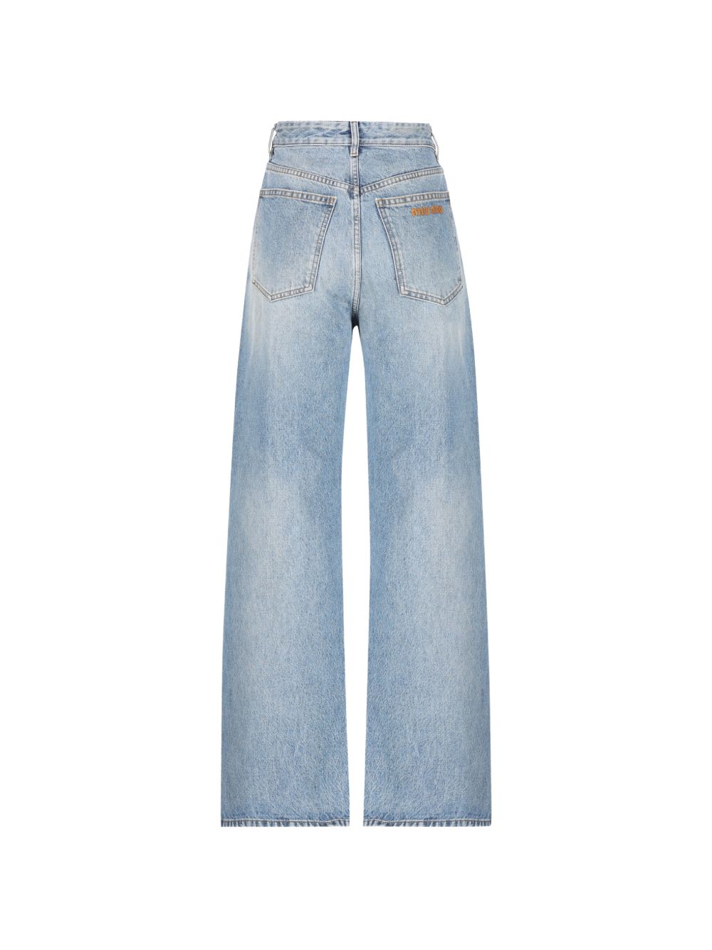 Five-pocket washed denim jeans GWP5001NLC S-OOOF0008 MIU MIU