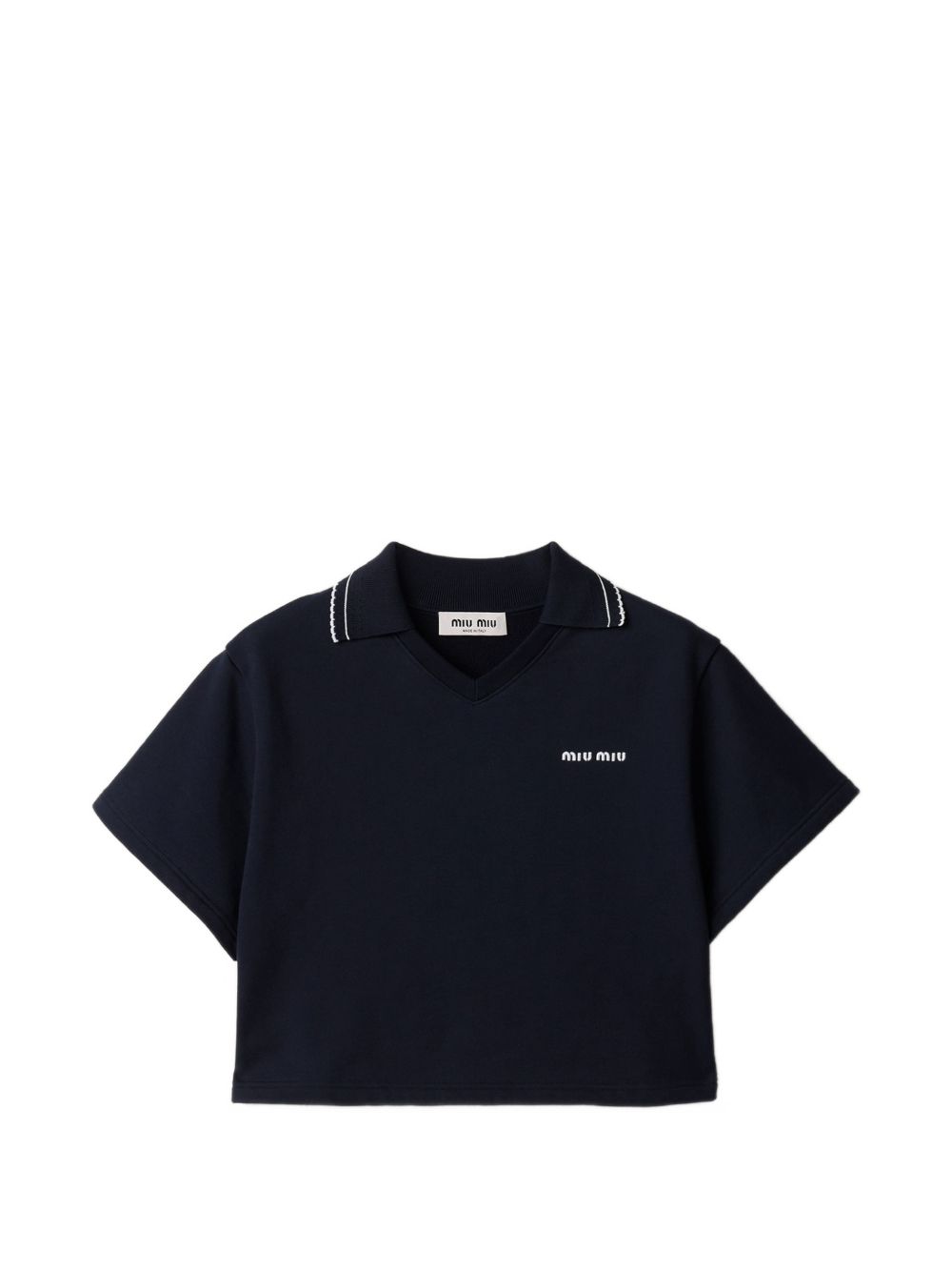 Cropped cotton fleece sweatshirt MJNA41191L S-OOOF0008 MIU MIU