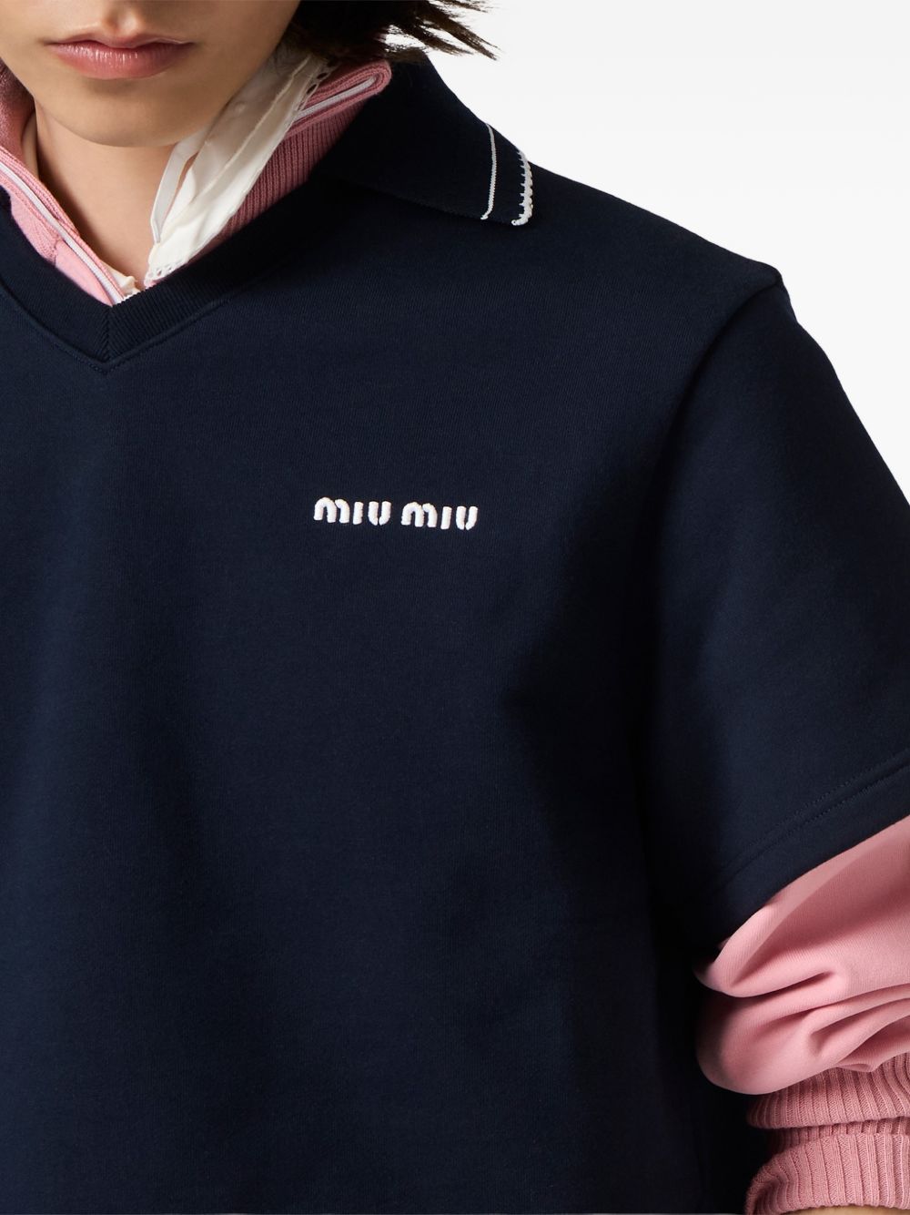 Cropped cotton fleece sweatshirt MJNA41191L S-OOOF0008 MIU MIU