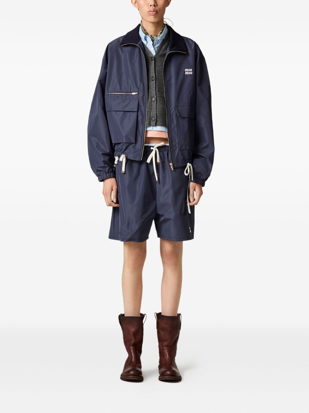 Technical fabric blouson jacket ML151713MF S-OOOF0008 MIU MIU