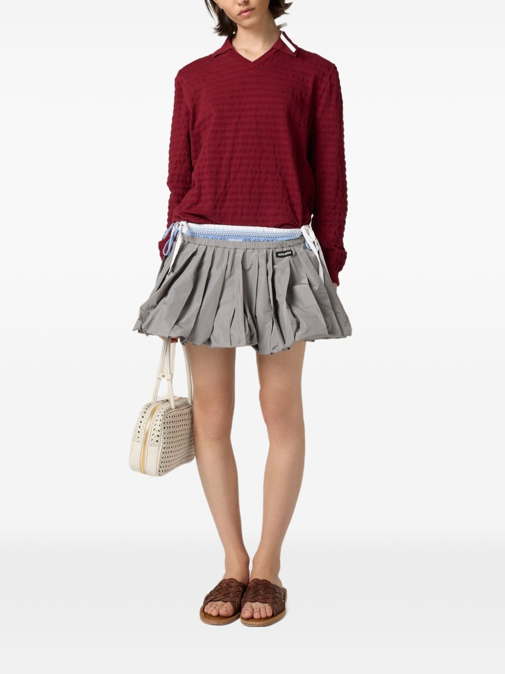 V-neck cotton sweater MML05R184Q S-OOOF0399 MIU MIU