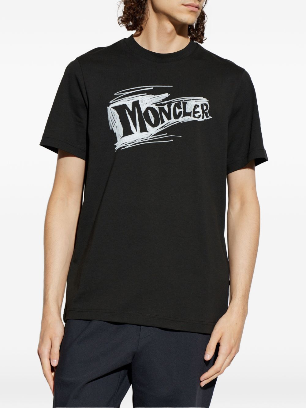 Sketch Logo Cotton T-Shirt L20918C00023 89B8U999 MONCLER