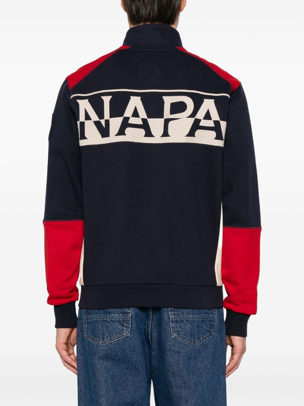 Logo-embroidered colour-block sweater NP0A8AFN MRU1 NAPAPIJRI