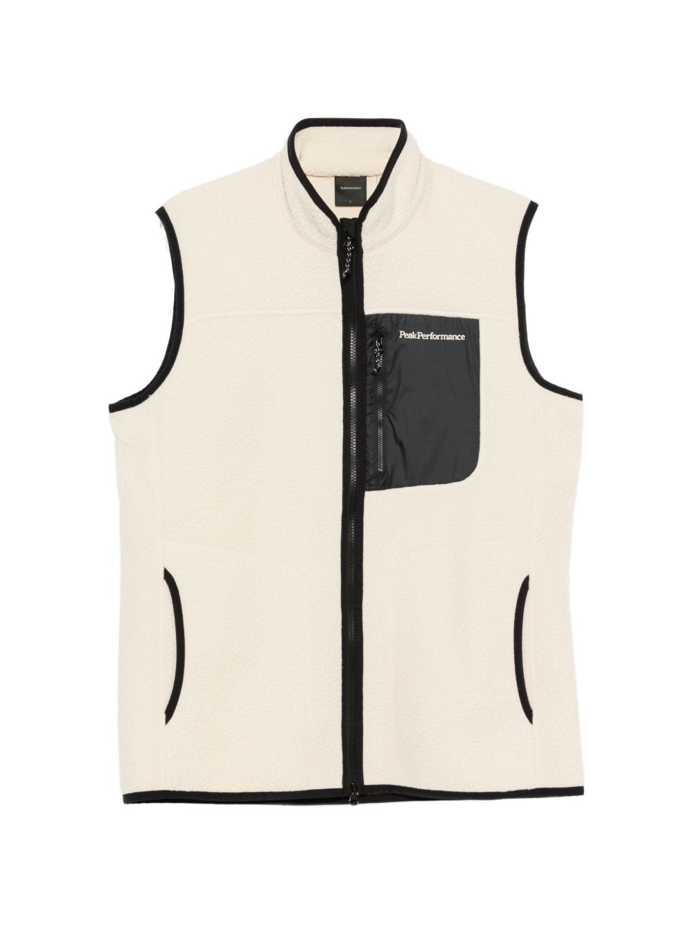 Fleece zip-up gilet G80851030 SAND FOG-BLACK PEAK PERFORMANCE