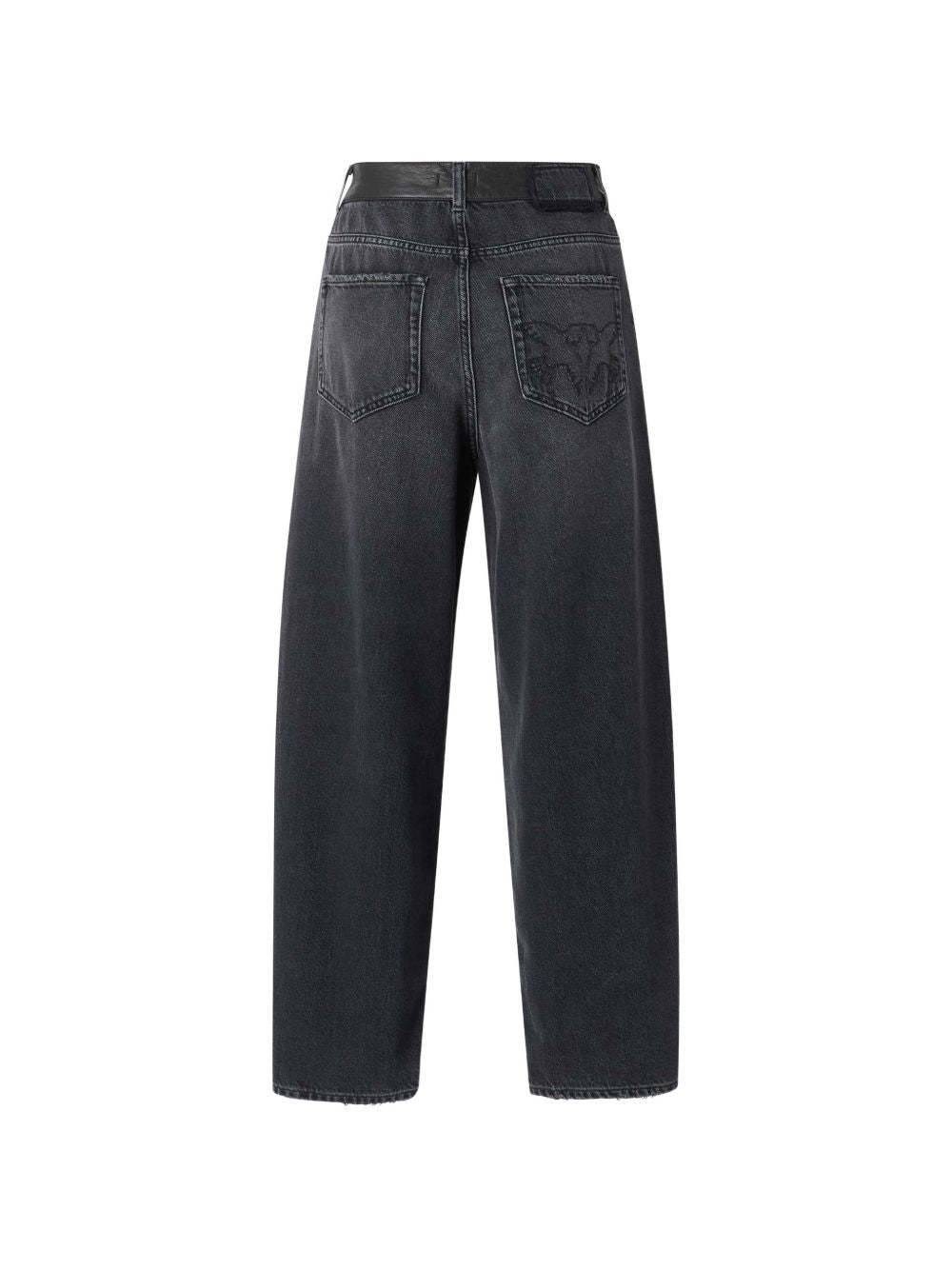 Balloon fit jeans with leather-effect inserts 103857 A3GWPJ4 PINKO