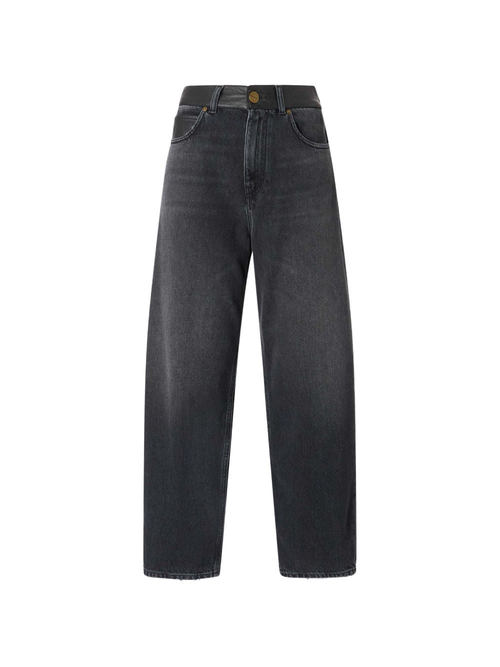 Balloon fit jeans with leather-effect inserts 103857 A3GWPJ4 PINKO