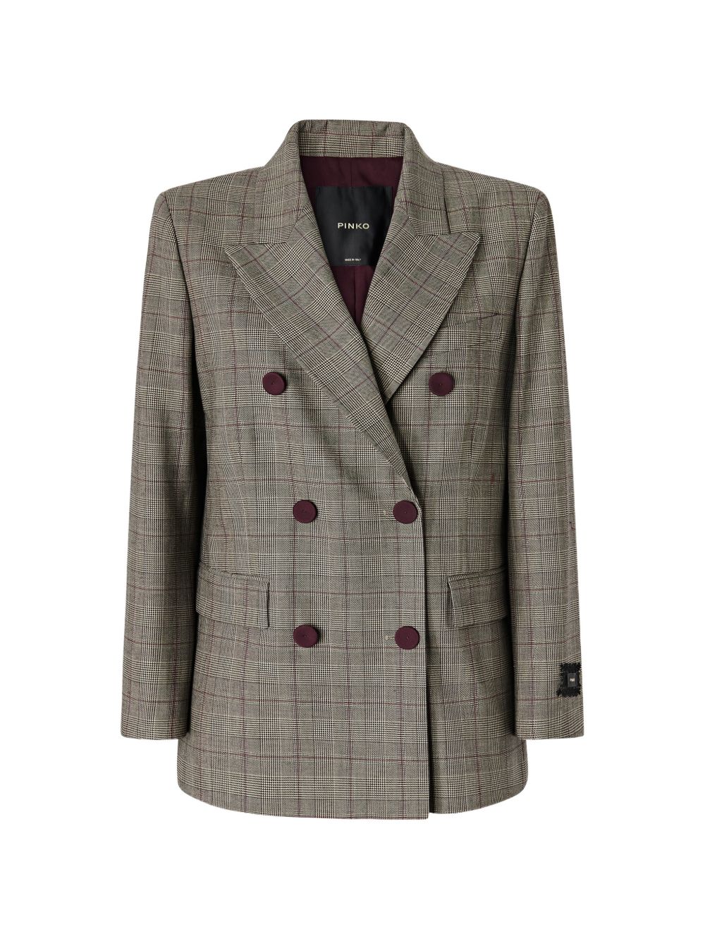 double-breasted check jacket 105617 A3FFCYZ PINKO