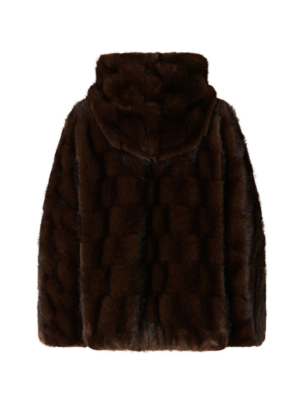 faux-fur hooded coat 107054 A3C5M11 PINKO