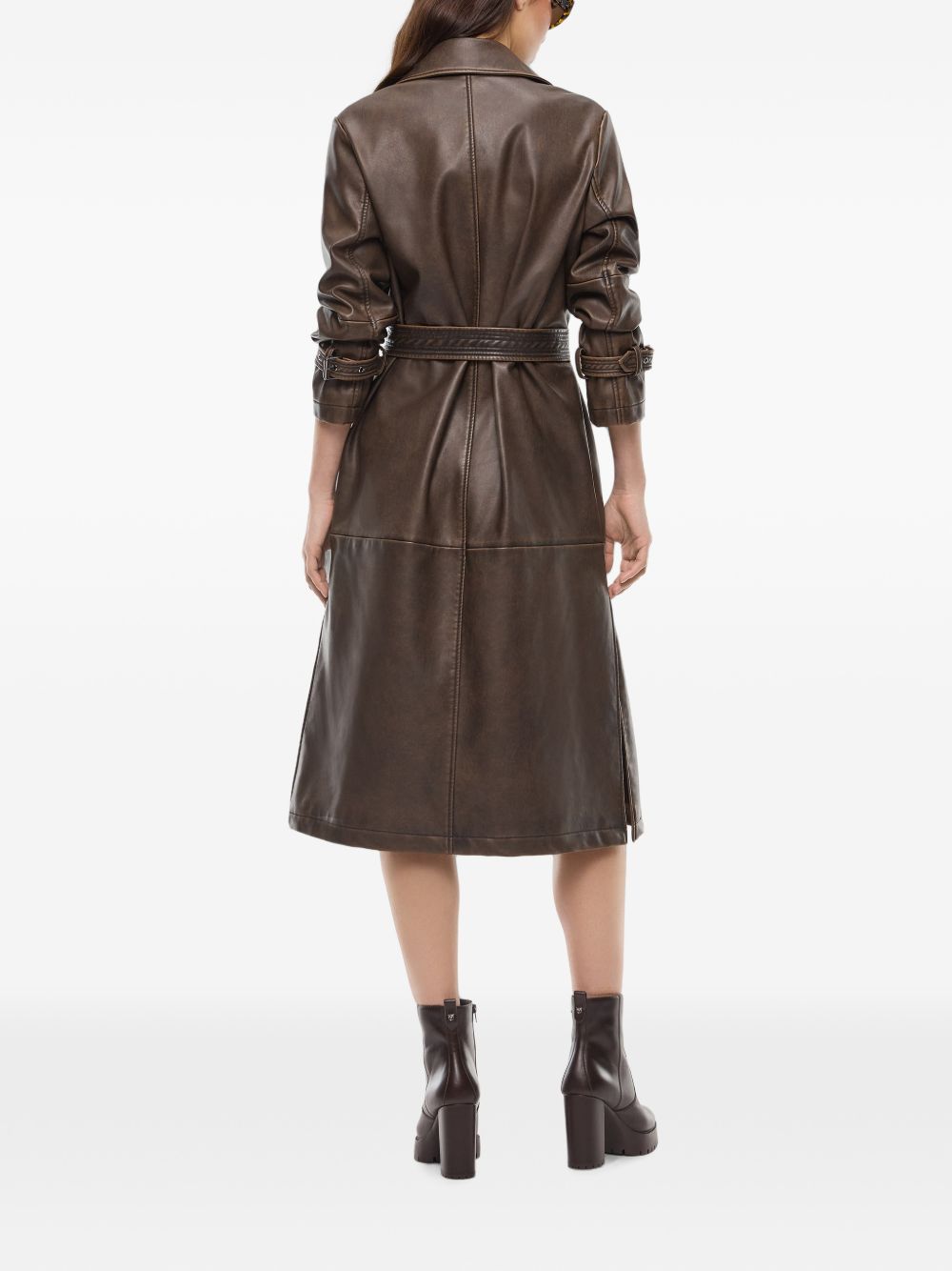 double-breasted belted coat 107055 A3E8L64 PINKO