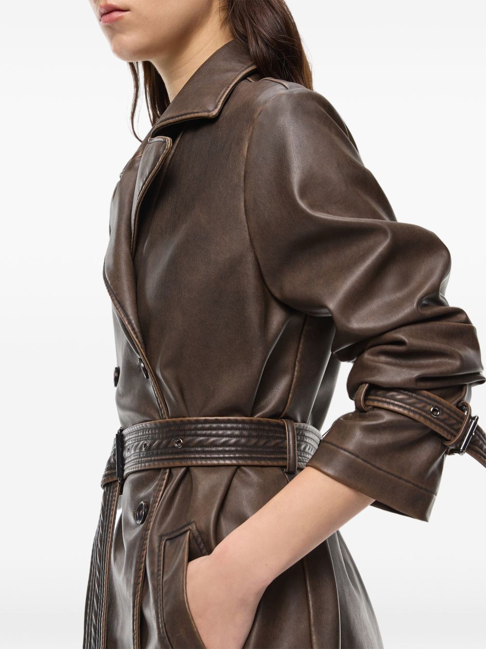 double-breasted belted coat 107055 A3E8L64 PINKO