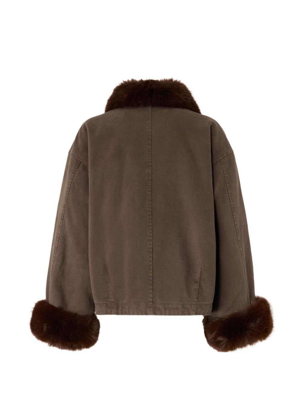 faux-fur trim jacket 107219 A3GVL64 PINKO