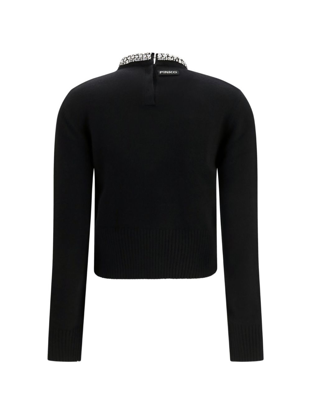 Wool blend sweater with jewel collar 107274 A3GIZ99 PINKO