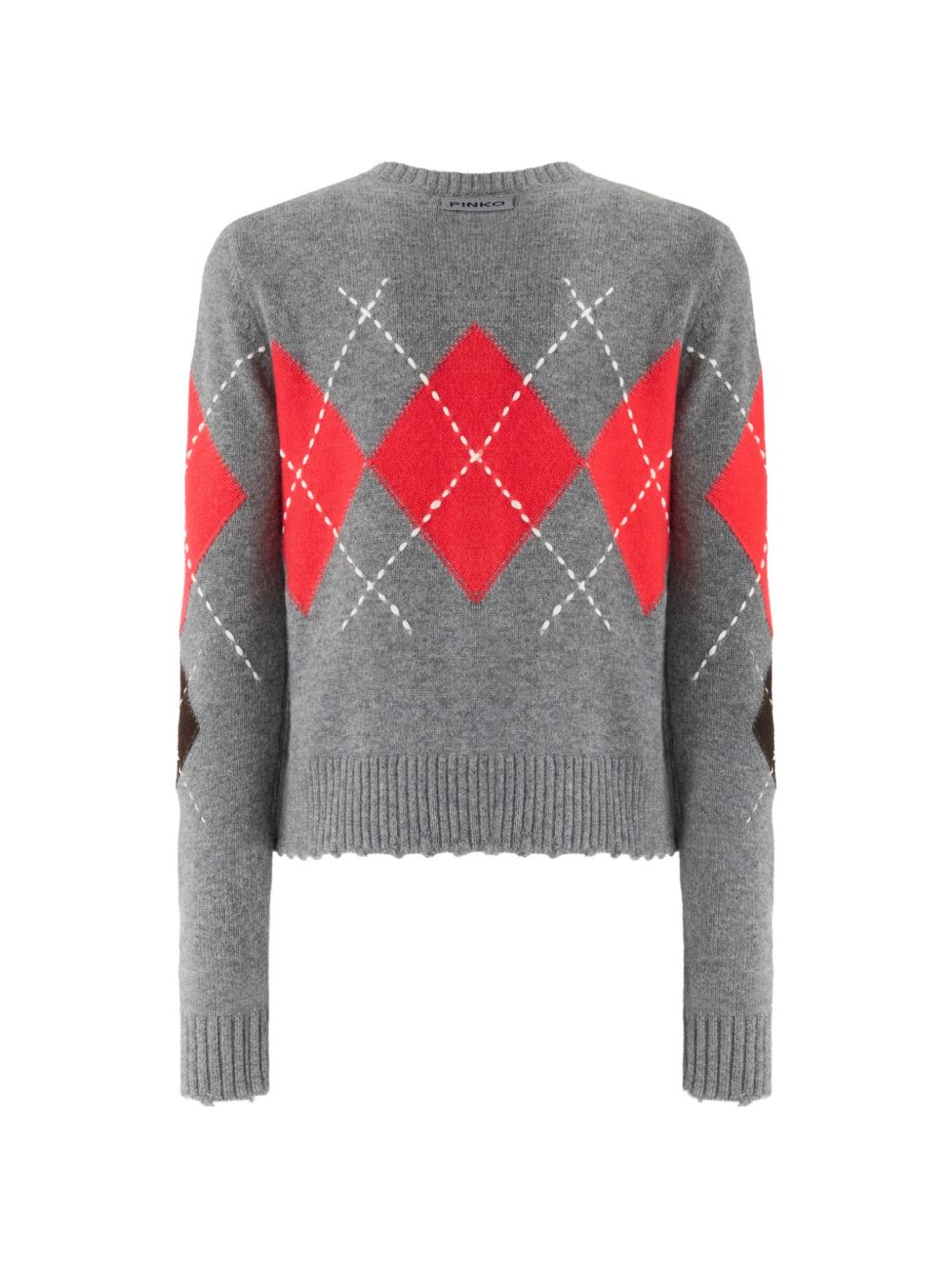 Argyle Knit Cardigan 107284 A3IEIL1 PINKO