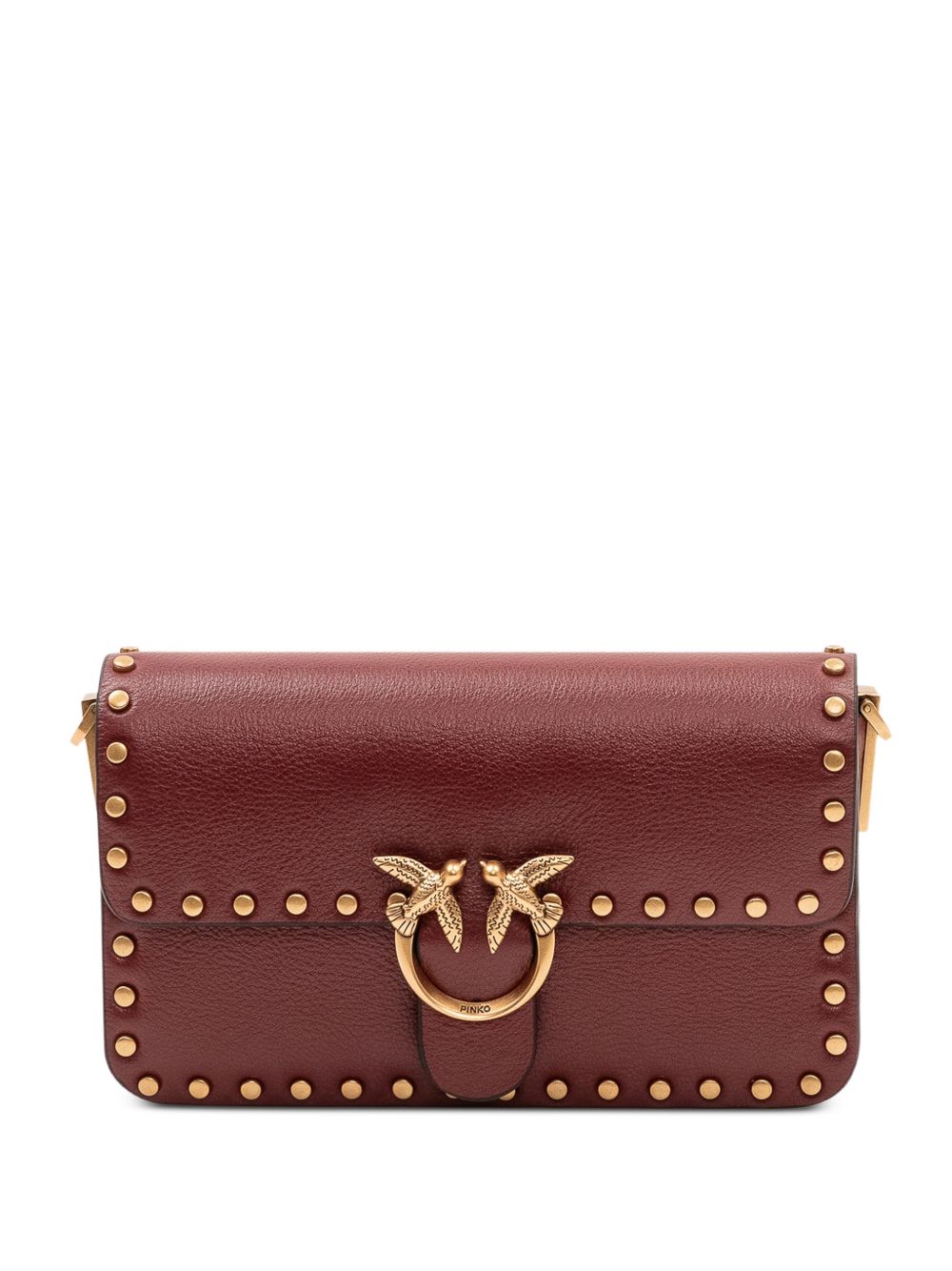 Baby Love Bag One Slouchy crossbody bag in leather with studs 107345 A2JGWW5Q PINKO