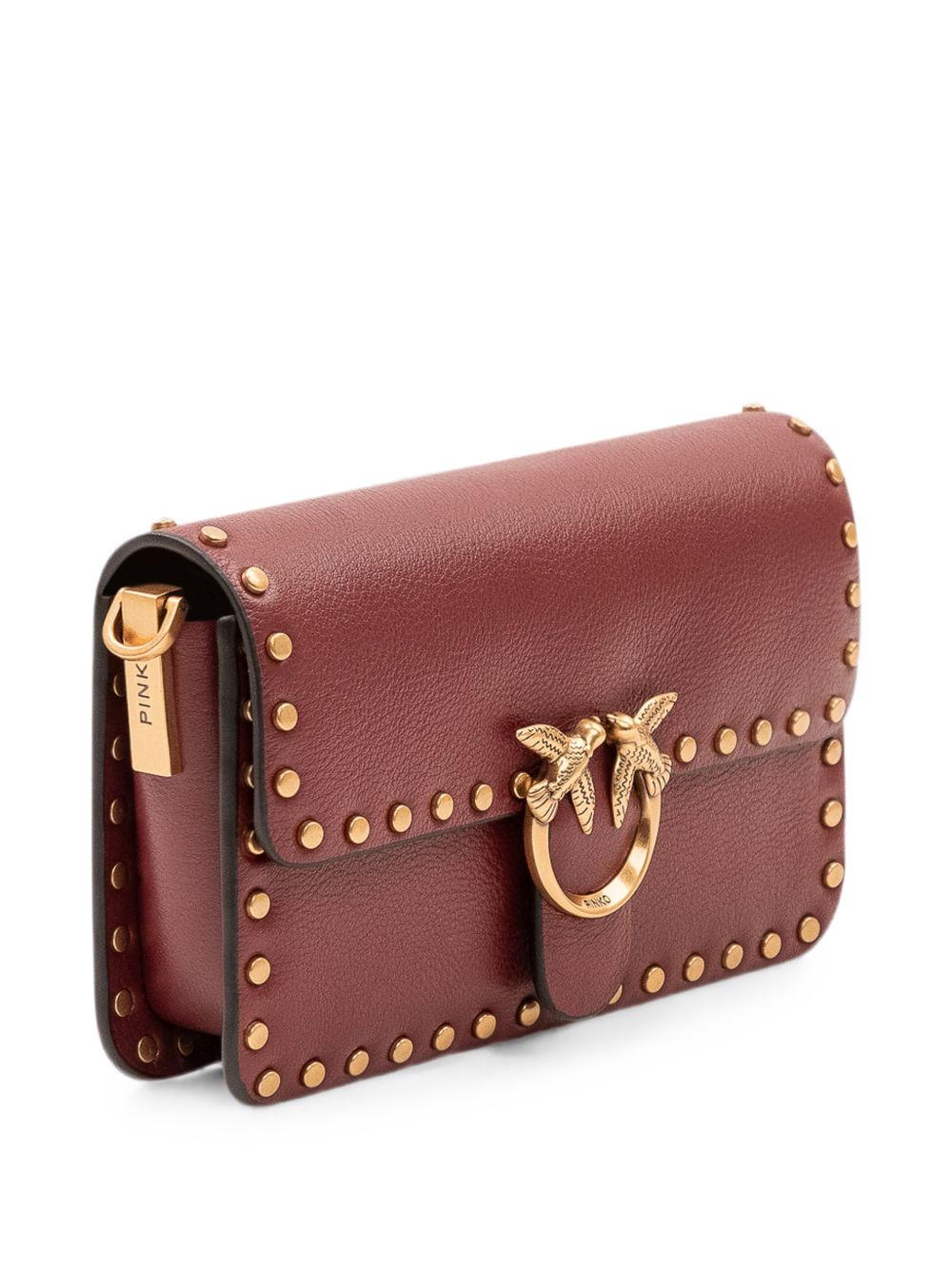 Baby Love Bag One Slouchy crossbody bag in leather with studs 107345 A2JGWW5Q PINKO