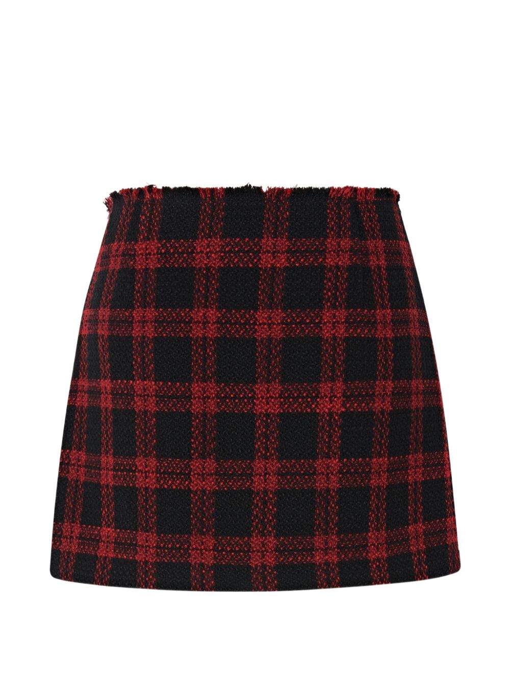 Wrap mini skirt with check pattern 107435 A3GNZR4 PINKO