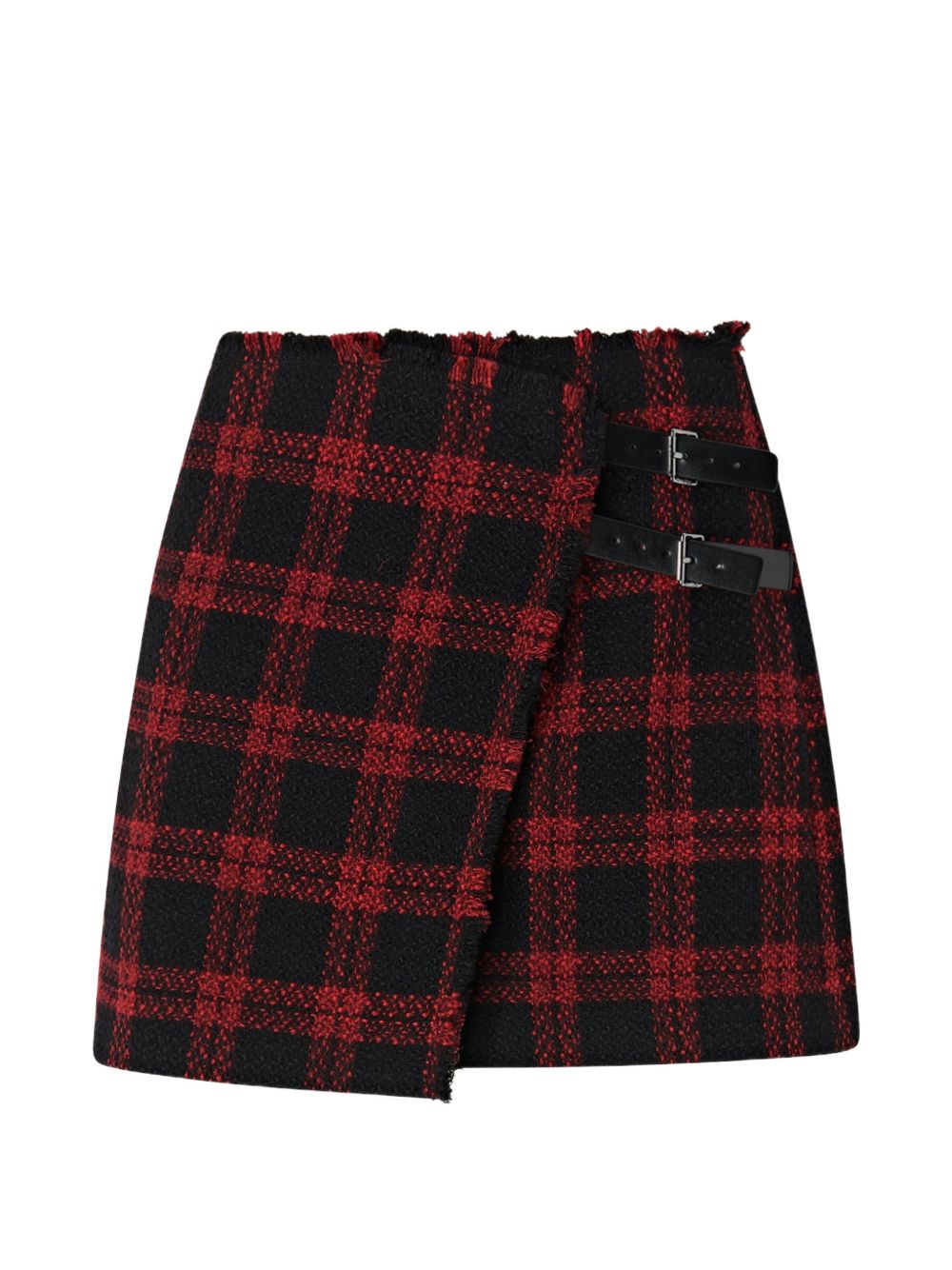 Wrap mini skirt with check pattern 107435 A3GNZR4 PINKO