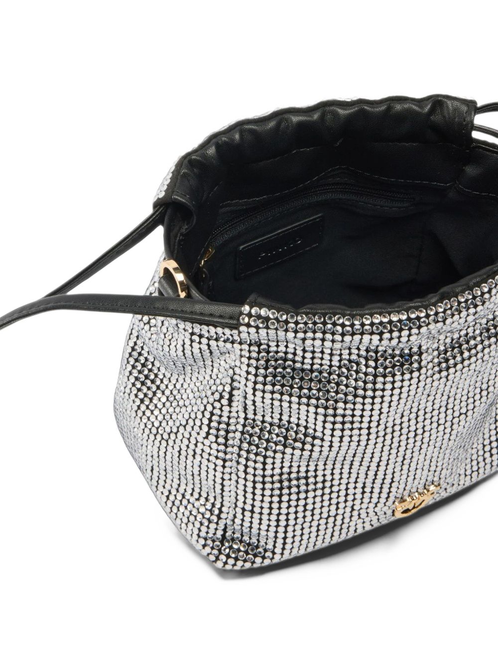 Fully rhinestoned shoulder bucket bag 107635 A3M9Z99Y PINKO