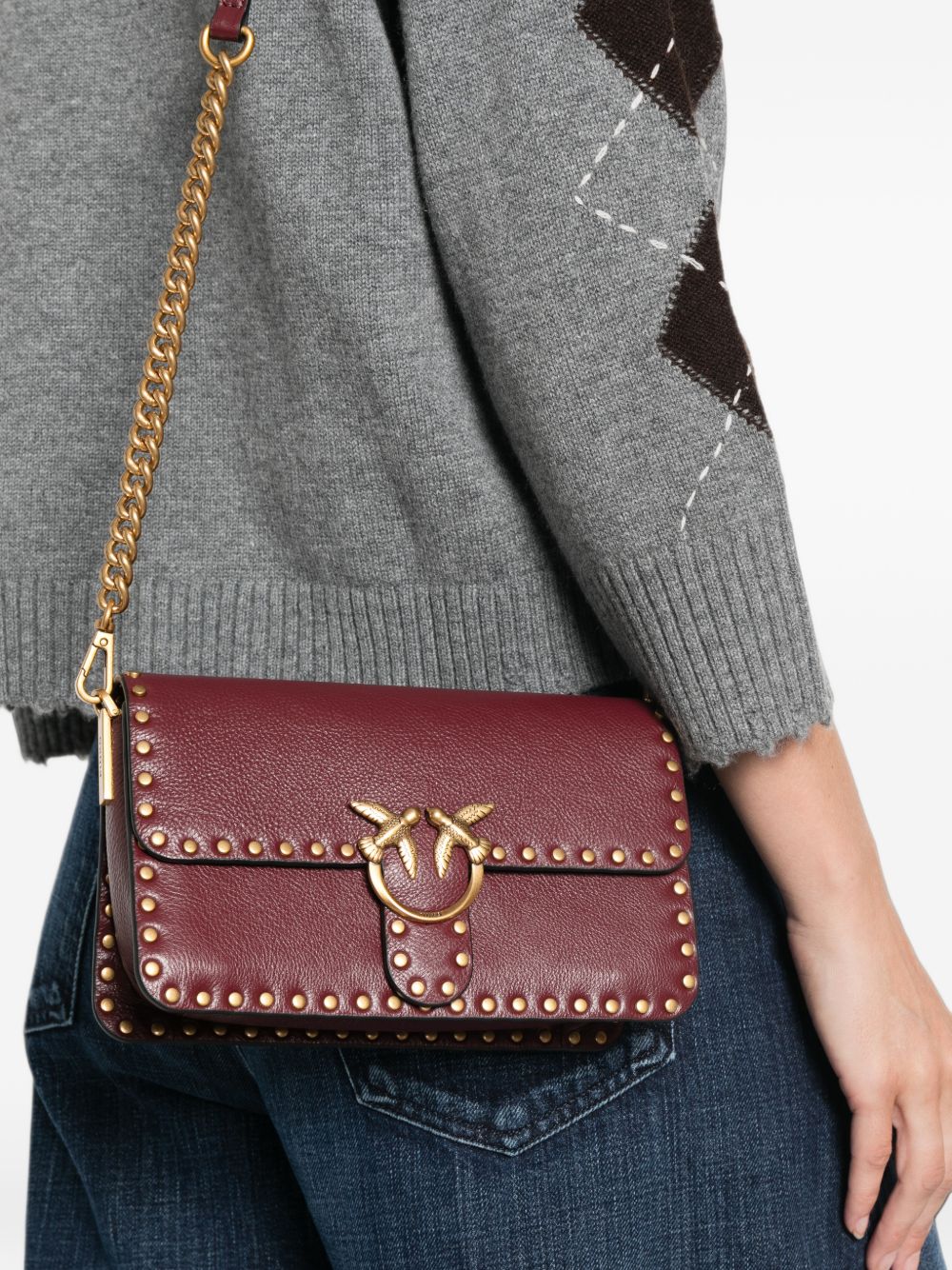 Small embellished Love Birds shoulder bag 107665 A2JGWW5Q PINKO