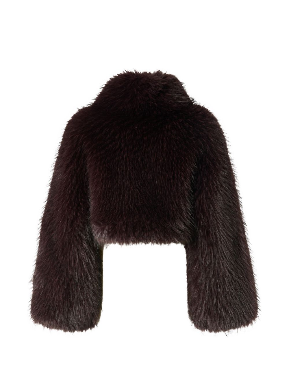 Faux fur cropped jacket with high neck 107789 A3OBW32 PINKO