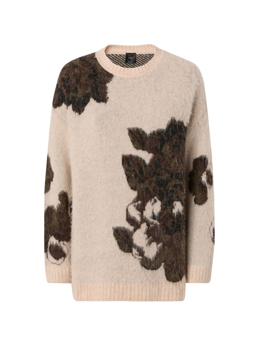 Wool- and alpaca-blend sweater with floral motif 107861 A3P2SD3 PINKO