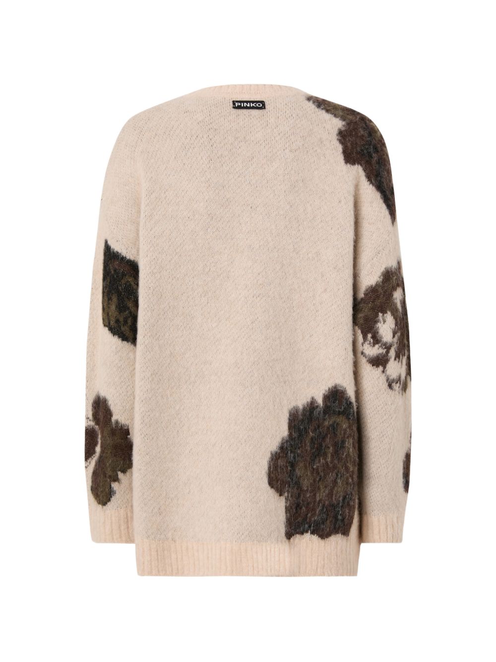 Wool- and alpaca-blend sweater with floral motif 107861 A3P2SD3 PINKO