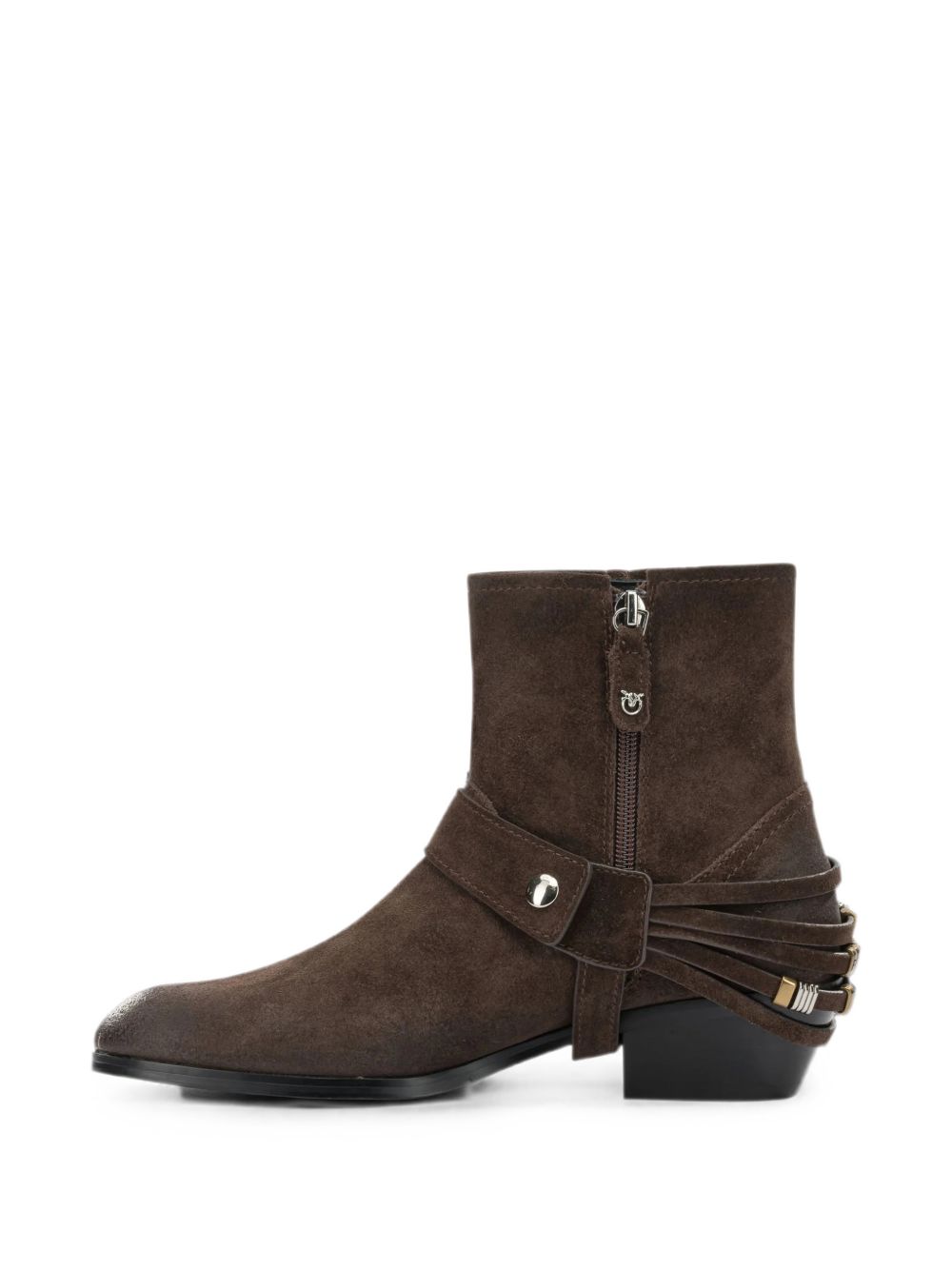 buckle-detail leather boots SD0557 P151L72 PINKO
