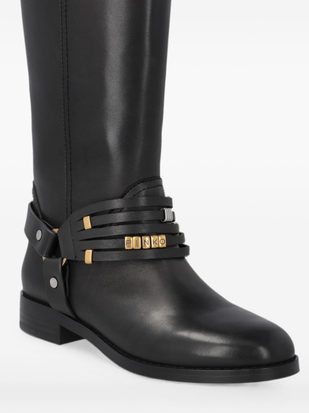 harness-detail leather boots SD0583 P001Z99 PINKO