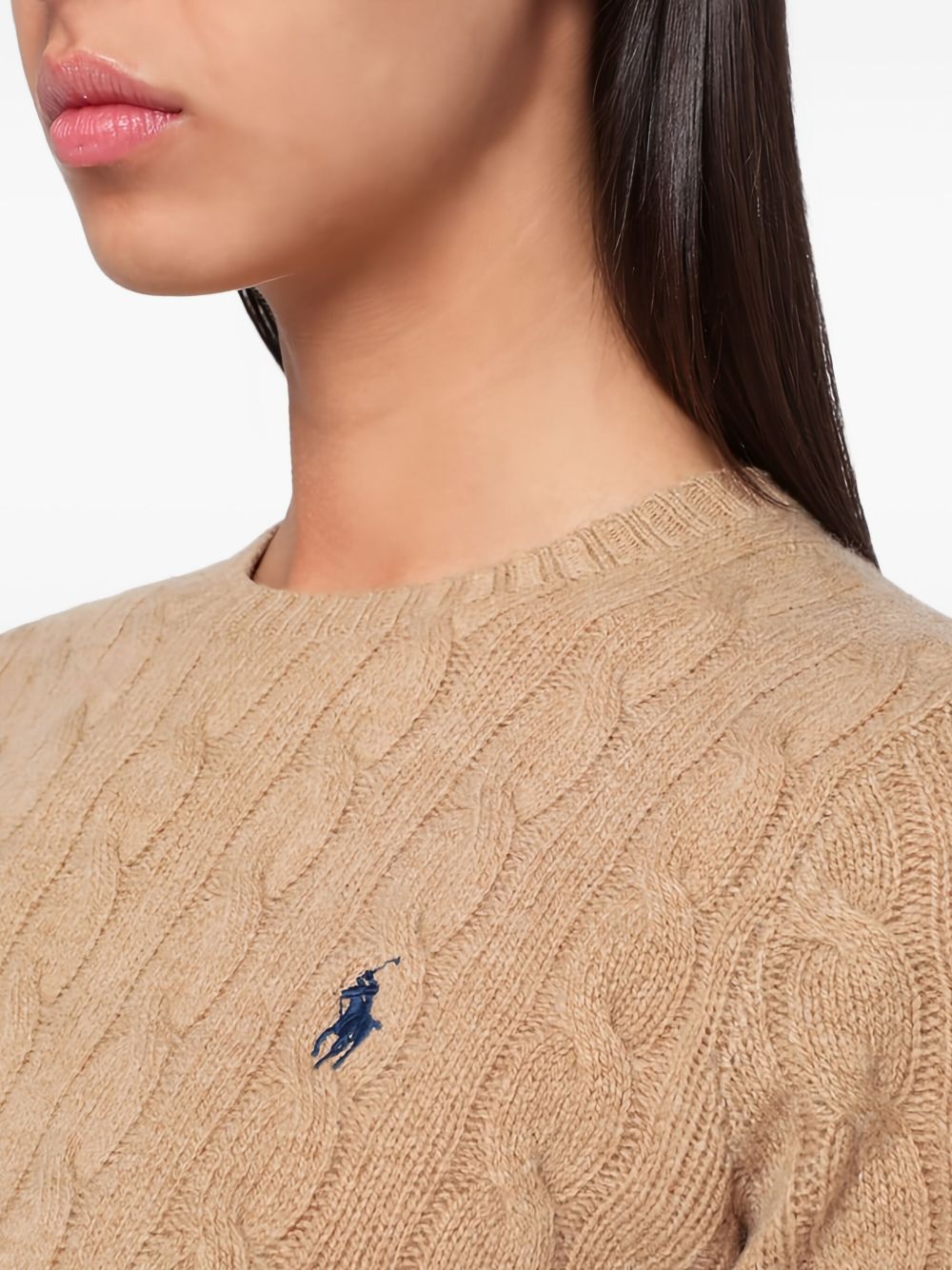 wool and cashmere cable-knit sweater 211971865002 COLLECTION CAMEL POLO RALPH LAUREN