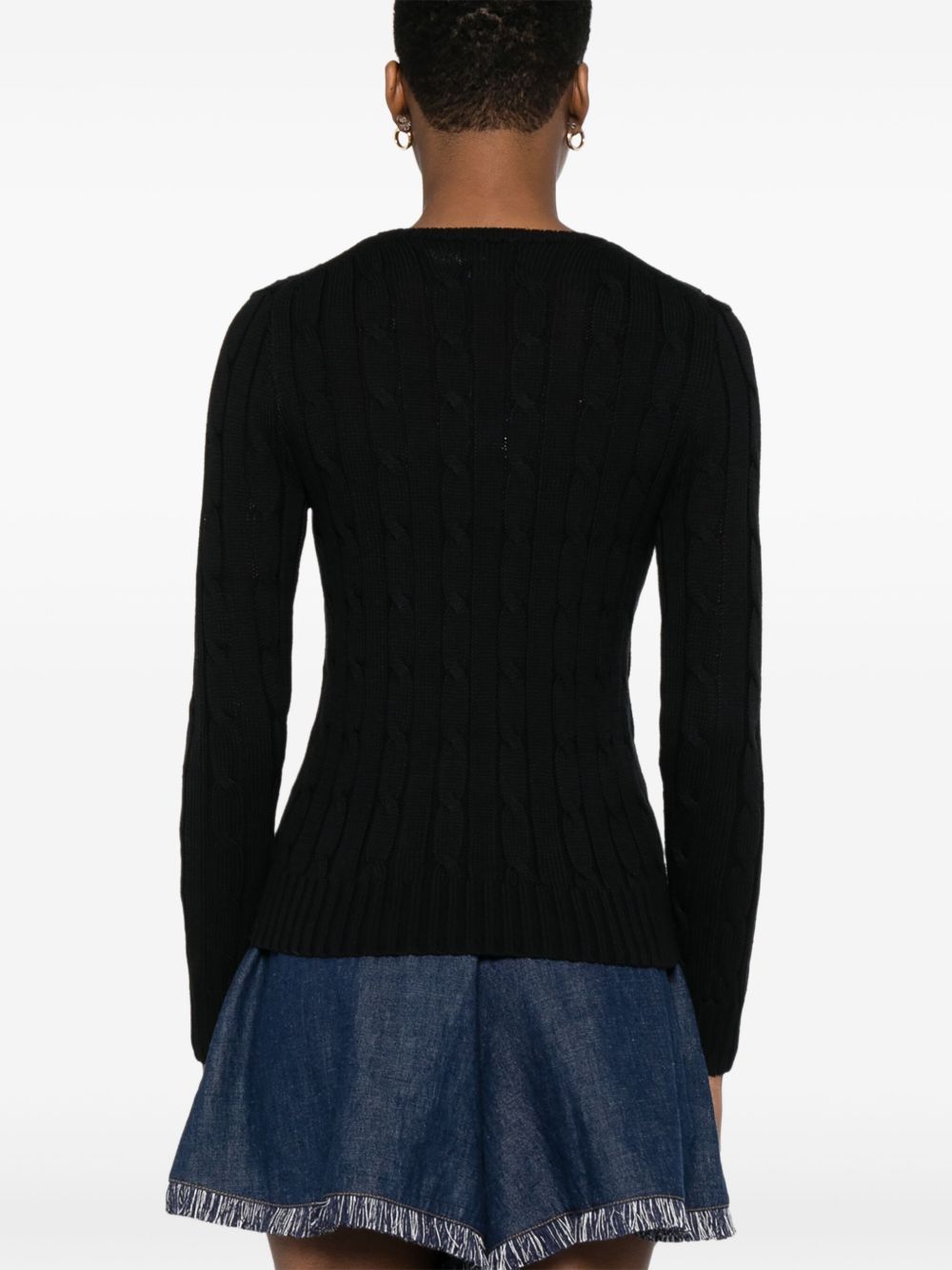 cable-knit cotton sweater 211971869006 POLO BLACK/WHITE PP POLO RALPH LAUREN