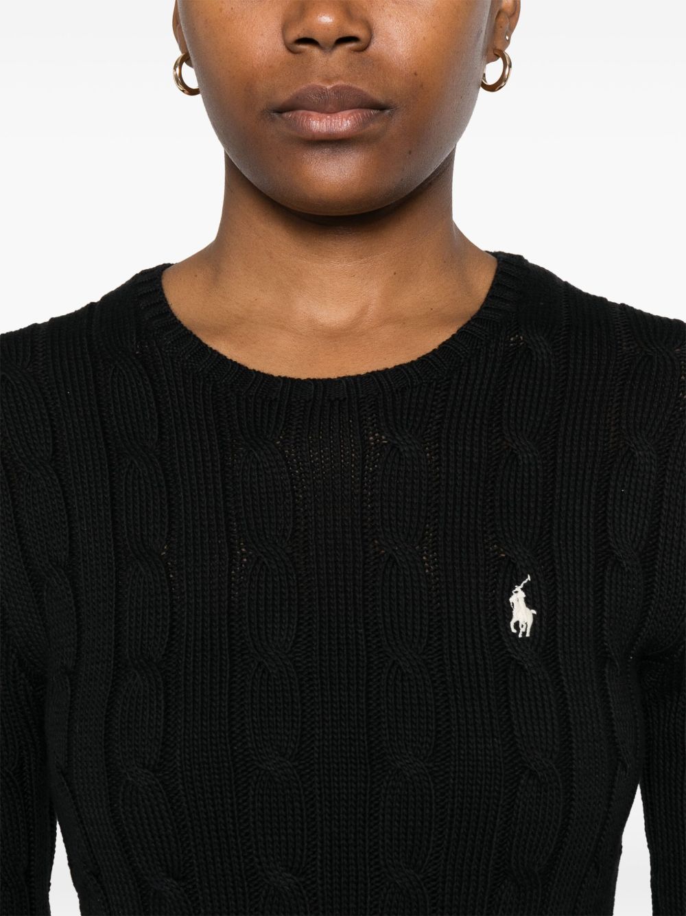 cable-knit cotton sweater 211971869006 POLO BLACK/WHITE PP POLO RALPH LAUREN