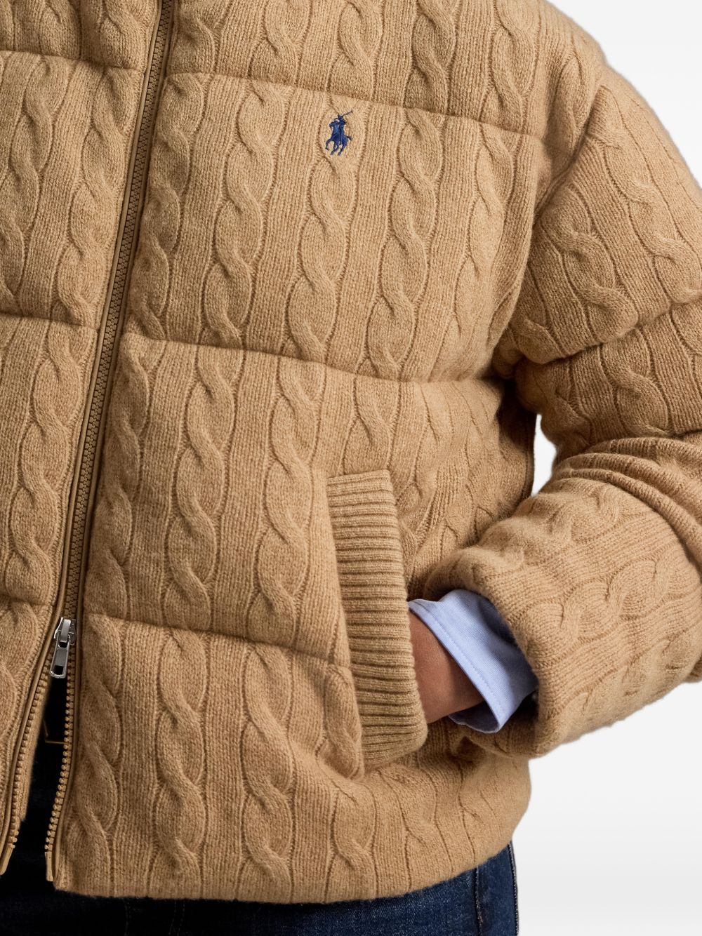 cable wool-cashmere puffer jacket 211A10457005 COLLECTION CAMEL POLO RALPH LAUREN