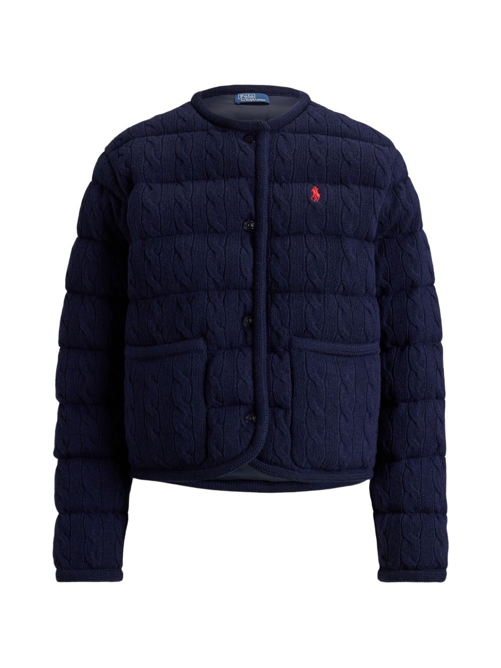 cable-knit quilted jacket 211A10459002 HUNTER NAVY POLO RALPH LAUREN