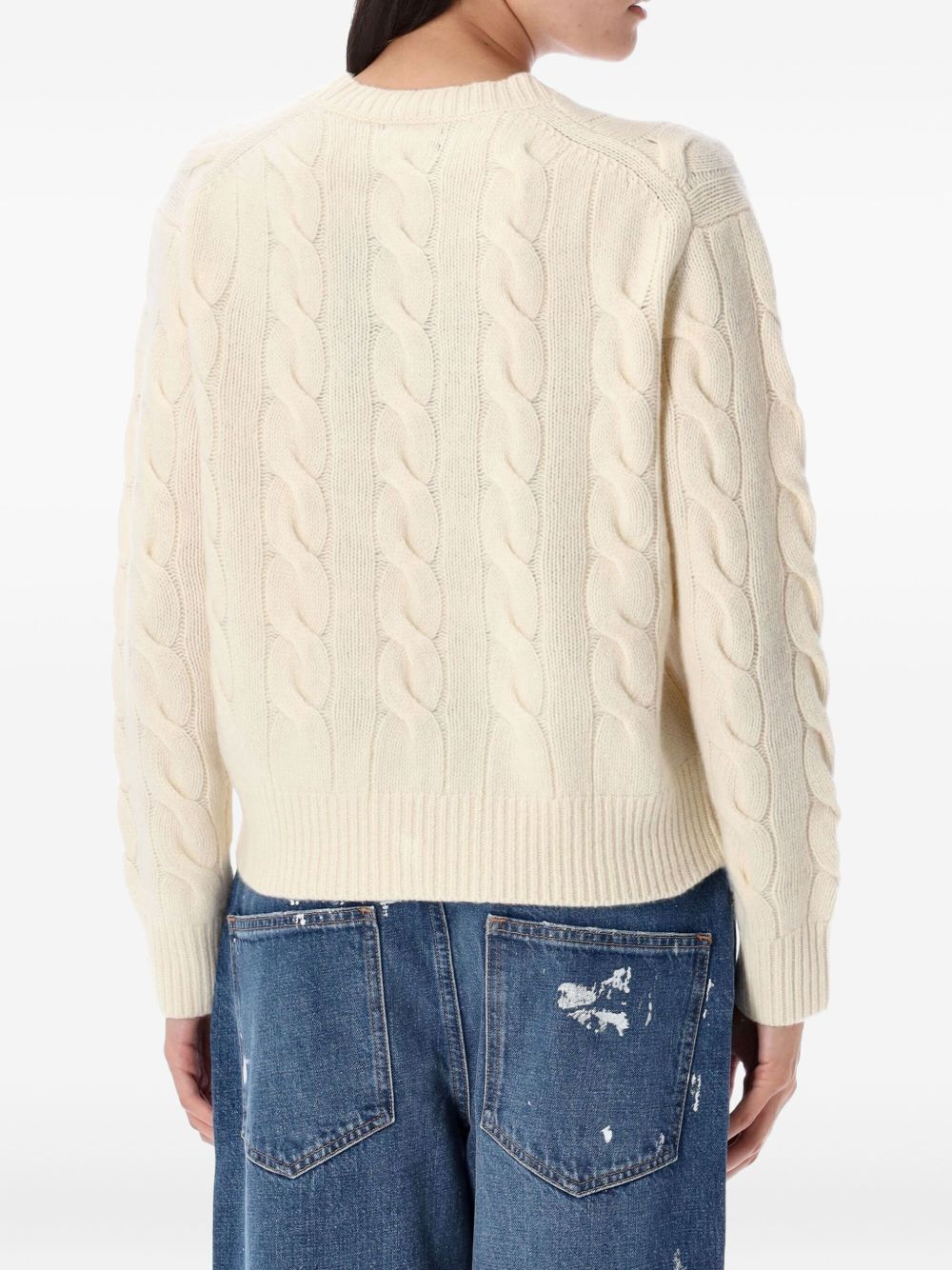 embroidered-logo cable-knit sweater 211A91216002 AUTHENTIC CREAM POLO RALPH LAUREN