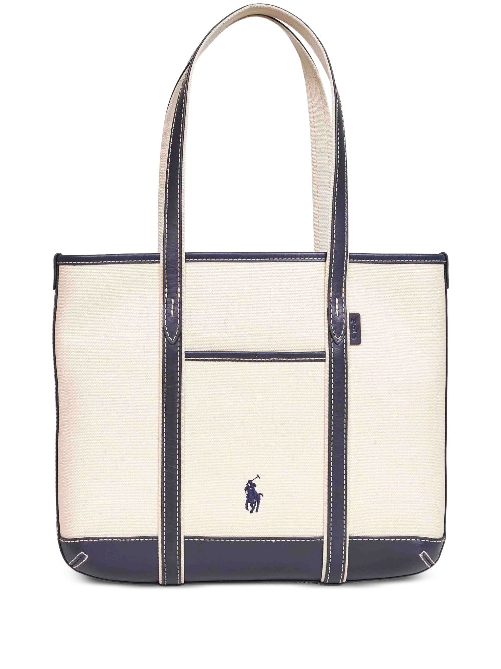 embroidered tote bag 428P03085002 ECRU/NAVY POLO RALPH LAUREN