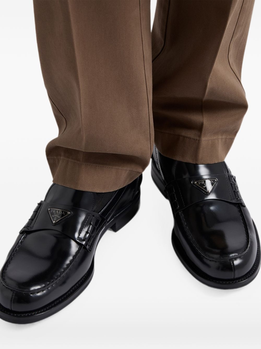 Brushed leather loafers 2DB223055 F-X000F0632 PRADA