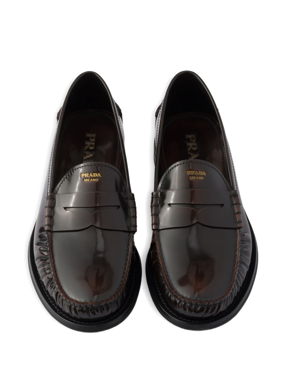 Brushed leather loafers 2DB239055 F-X000F0038 PRADA