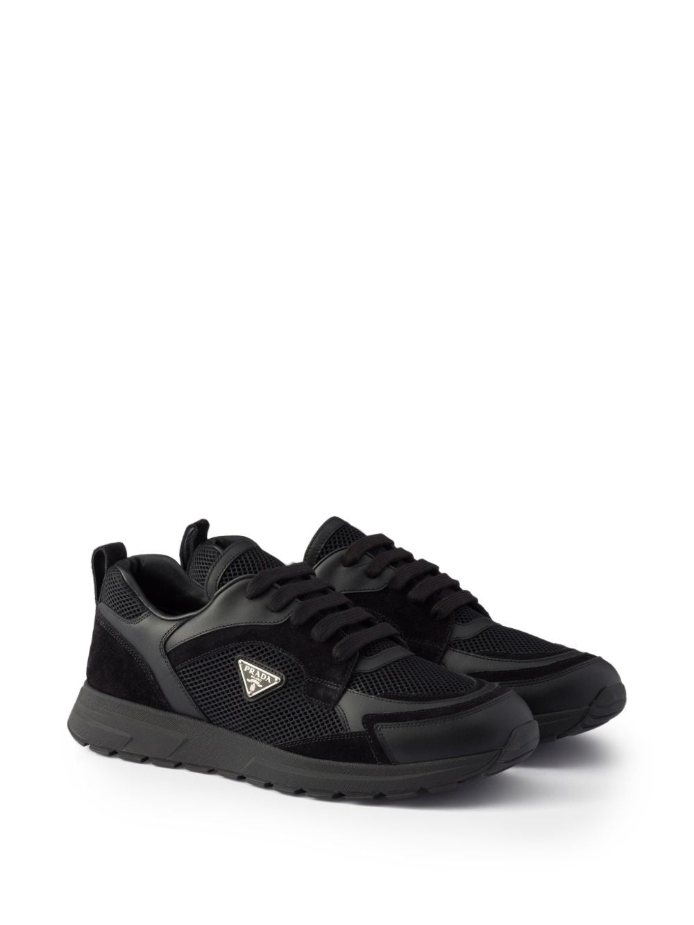 Prax leather and fabric sneakers 2EE4893ZQD F-G000F0002 PRADA