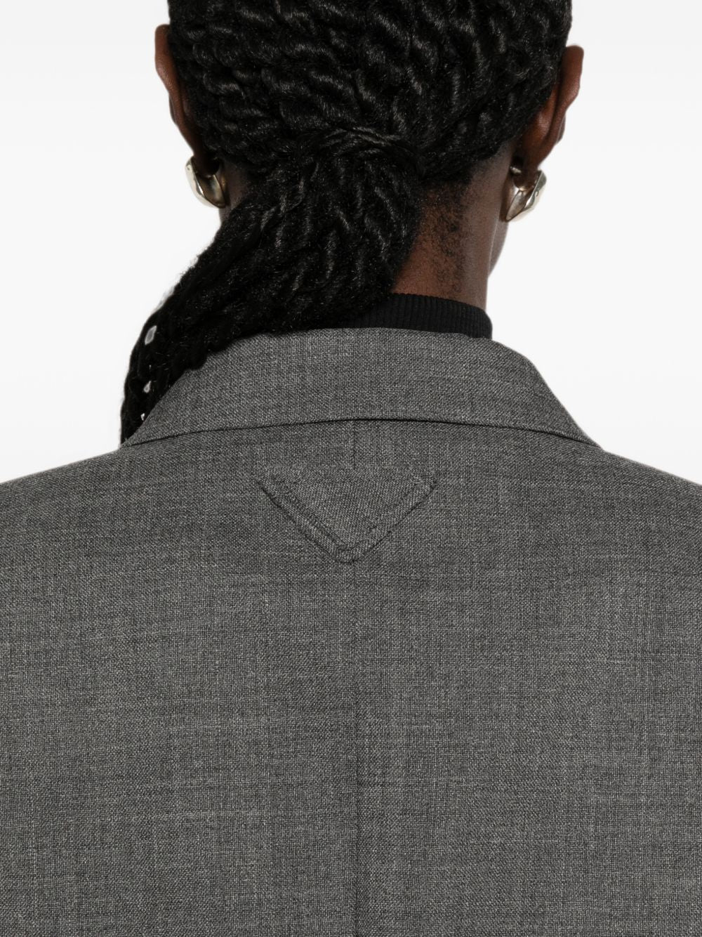 Single-breasted mélange hopsack jacket P509Q6011 S-OOOF0480 PRADA